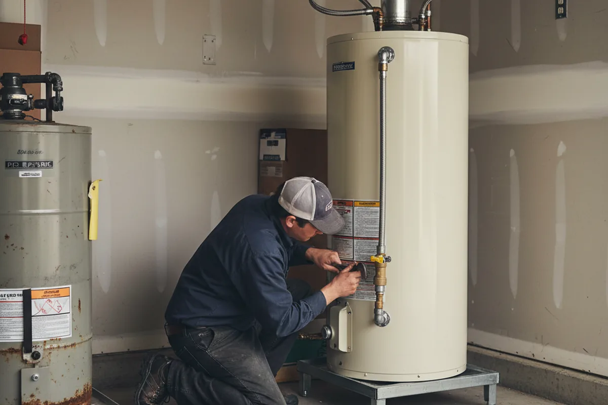 Water heater and shutoff valve replacement in Elburn